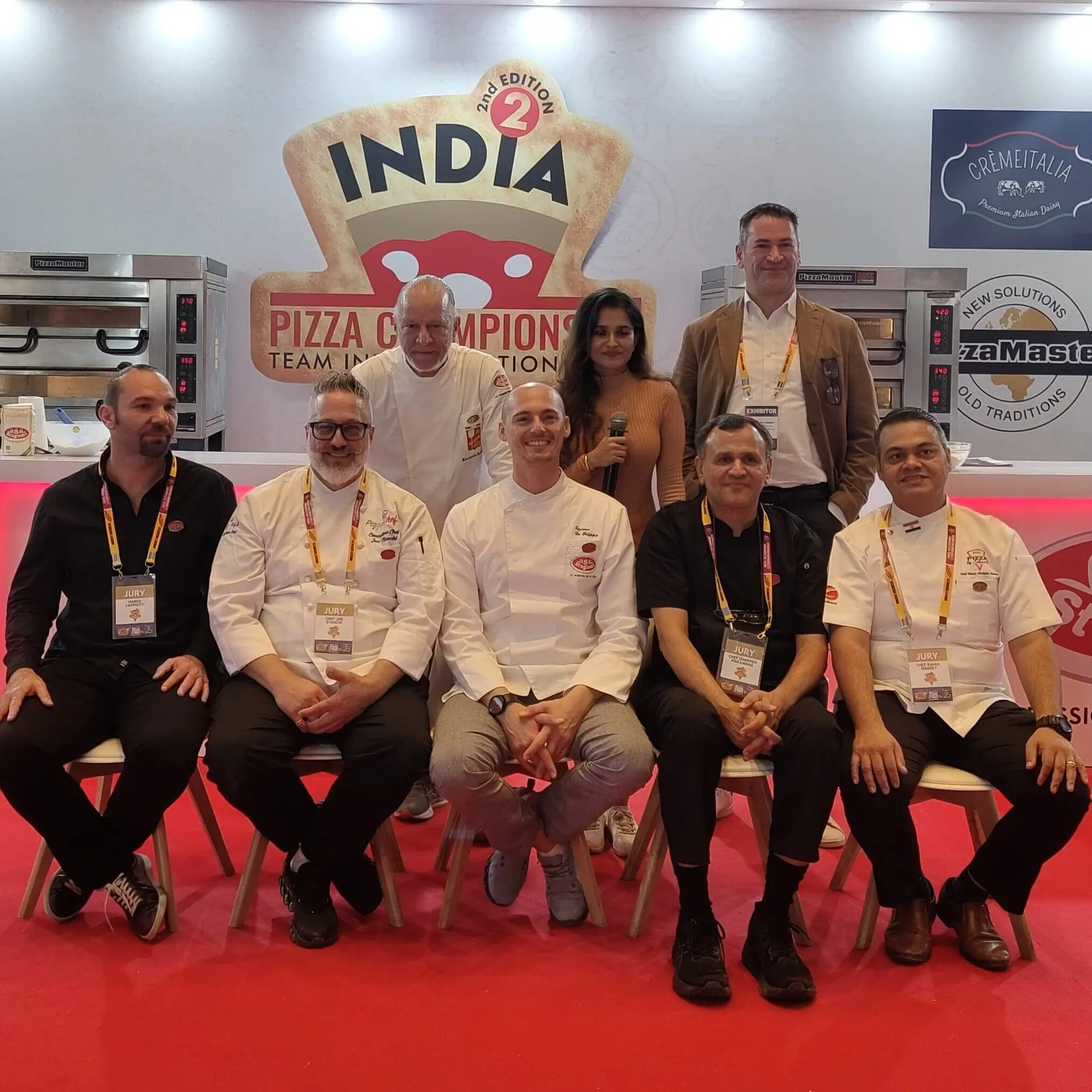 International jury team evaluating pizzas at India Pizza Championship 2025 in Mumbai